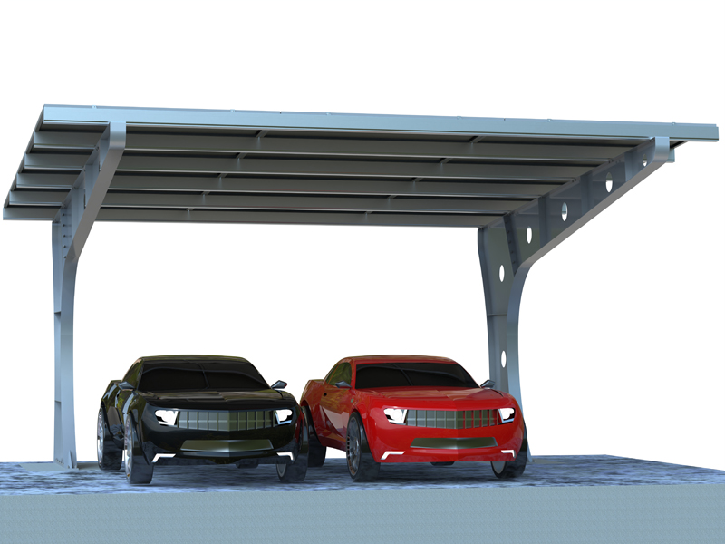Sistem Pemasangan Carport Tenaga Suria Cantilever Carbon Steel Kalis Air